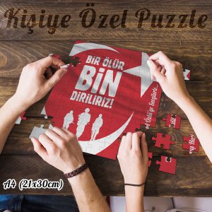 Kişiye Özel Vatan Bayrak Puzzle A4