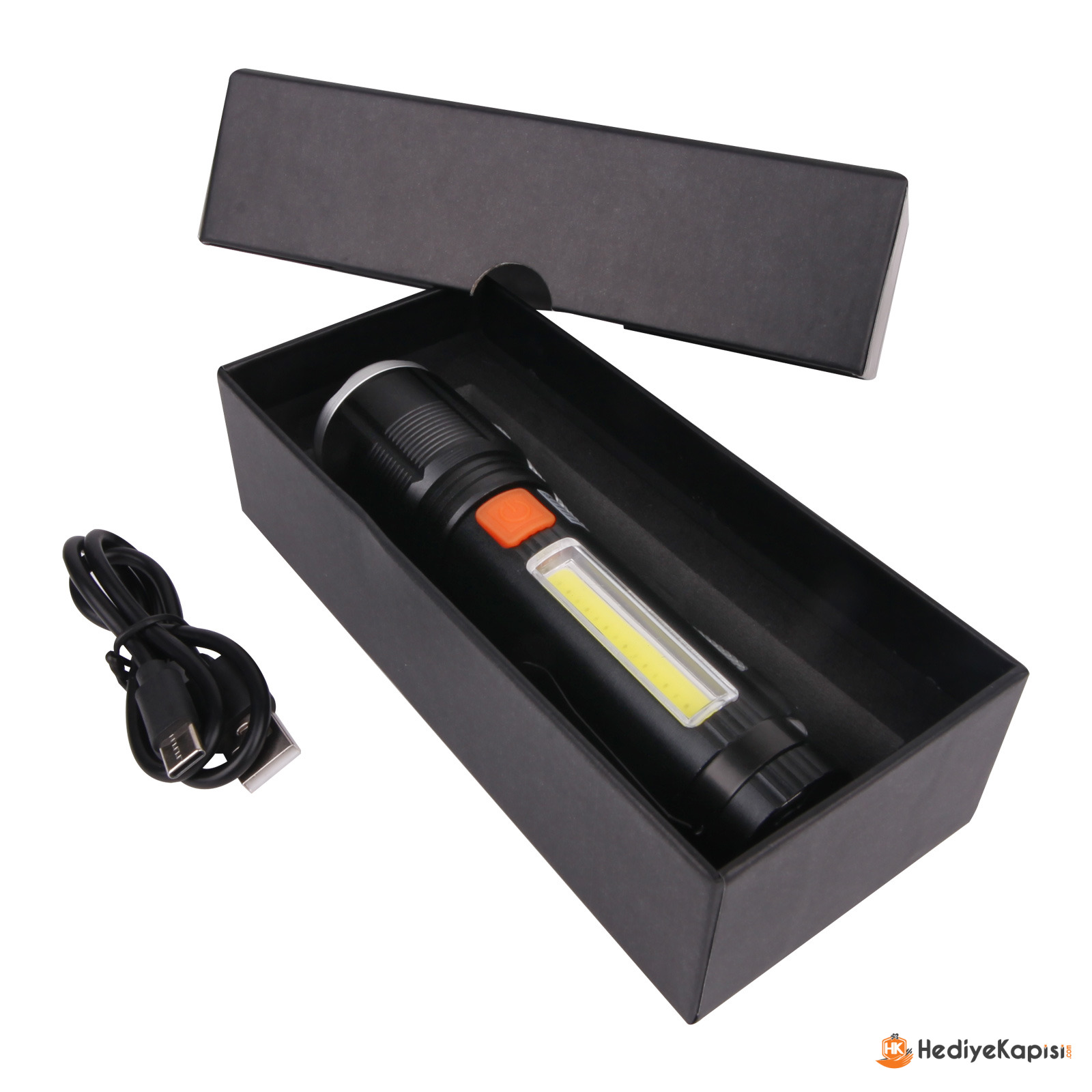 ARSUZ SİYAH 4 MODLU ŞARJ EDİLEBİLİR LED EL FENERİ - Siyah - Görsel 2