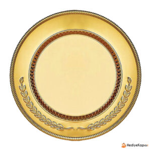 AYT-04 ALTIN YALDIZ İŞLEMELİ PLAKET TABAK - Altın - Görsel 1