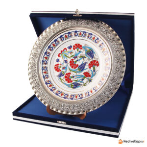 GPT-03 GÜMÜŞ İŞLEMELİ PLAKET TABAK - Gümüş - Görsel 1