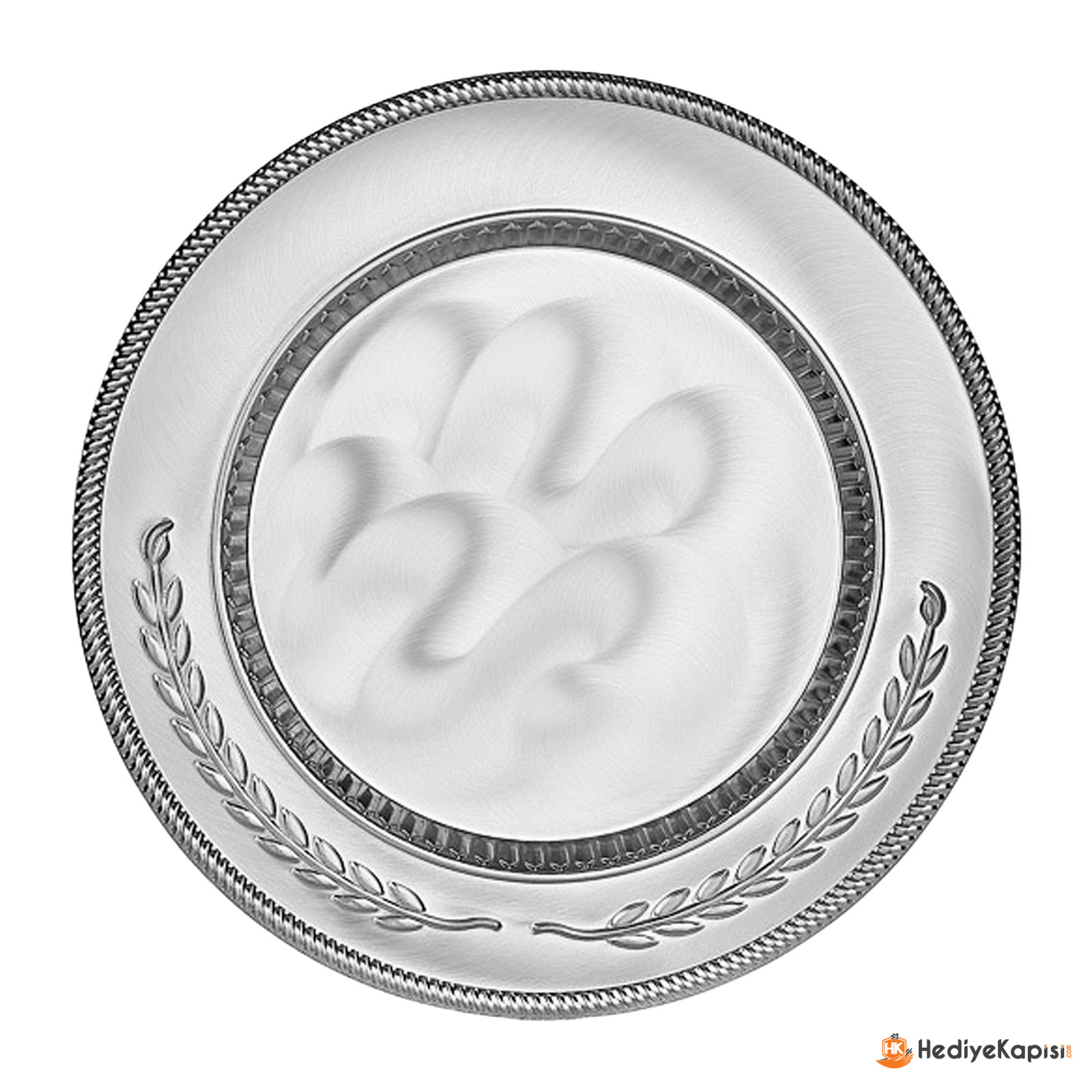 GYT-03 GÜMÜŞ YALDIZ İŞLEMELİ PLAKET TABAK - Gümüş - Görsel 1