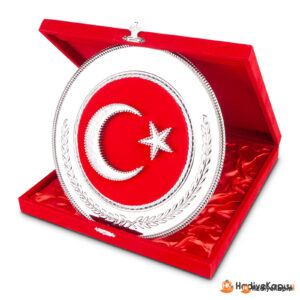 HİLAL YUVARLAK BAYRAK PLAKET - Görsel 1