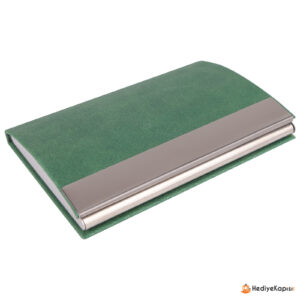 NAZENDE YEŞİL DERİ KARTVİZİTLİK - Yeşil - Görsel 1