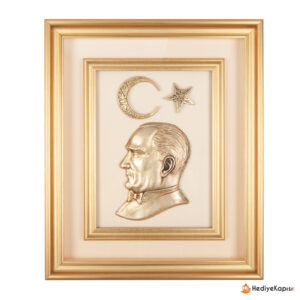 ÖNCÜ BEJ ATATÜRK KABARTMALI TABLO - Bej - Görsel 1